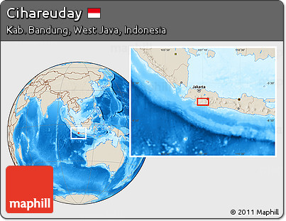 Shaded Relief Location Map of Cihareuday