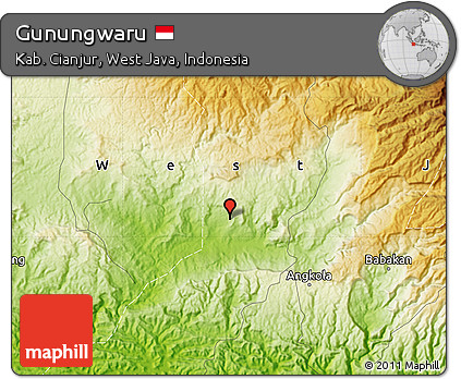Physical Map of Gunungwaru