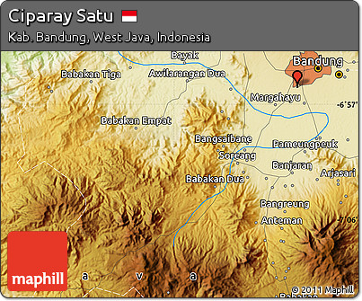 Physical Map of Ciparay Satu