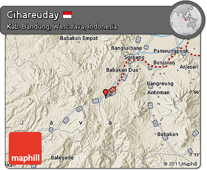 Shaded Relief Map of Cihareuday