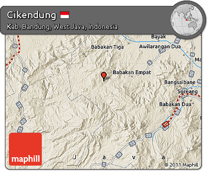 Shaded Relief Map of Cikendung