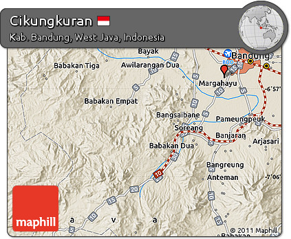 Shaded Relief Map of Cikungkuran