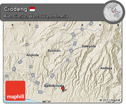 Shaded Relief Map of Ciodeng