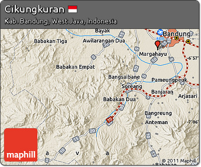 Shaded Relief Map of Cikungkuran