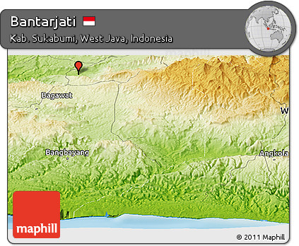 Physical Panoramic Map of Bantarjati