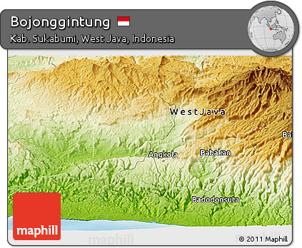 Physical Panoramic Map of Bojonggintung