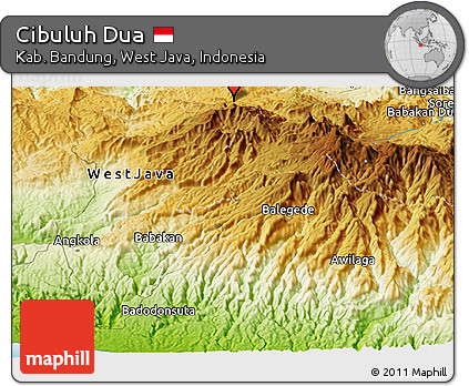Physical Panoramic Map of Cibuluh Dua