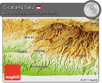 Physical Panoramic Map of Cicatang Satu