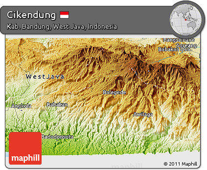 Physical Panoramic Map of Cikendung