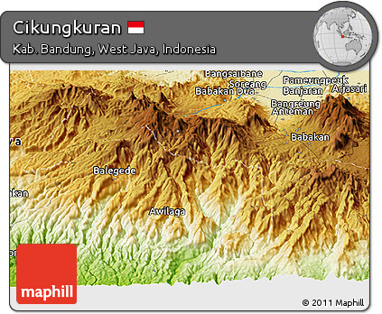 Physical Panoramic Map of Cikungkuran