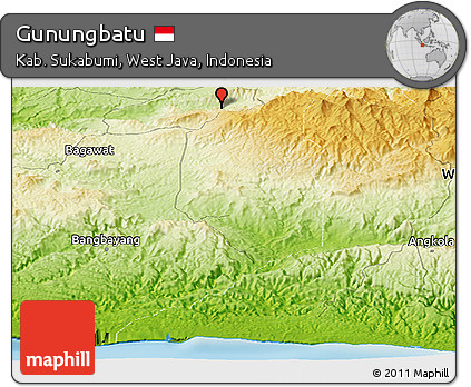 Physical Panoramic Map of Gunungbatu