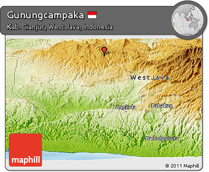 Physical Panoramic Map of Gunungcampaka