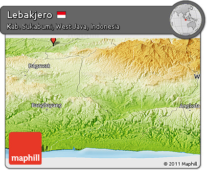 Physical Panoramic Map of Lebakjero