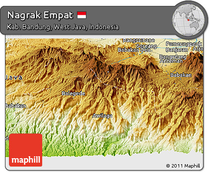 Physical Panoramic Map of Nagrak Empat