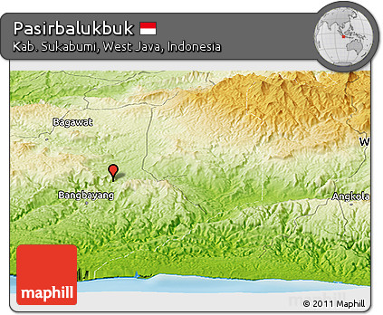 Physical Panoramic Map of Pasirbalukbuk