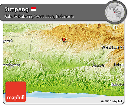 Physical Panoramic Map of Simpang
