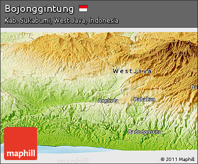 Physical Panoramic Map of Bojonggintung