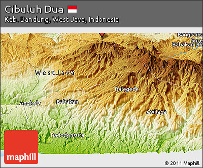 Physical Panoramic Map of Cibuluh Dua