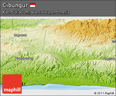 Physical Panoramic Map of Cibungur