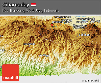 Physical Panoramic Map of Cihareuday