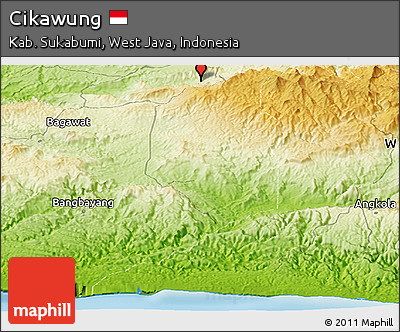 Physical Panoramic Map of Cikawung