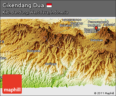 Physical Panoramic Map of Cikendang Dua