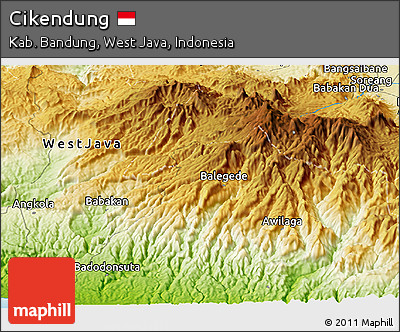 Physical Panoramic Map of Cikendung