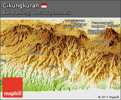 Physical Panoramic Map of Cikungkuran