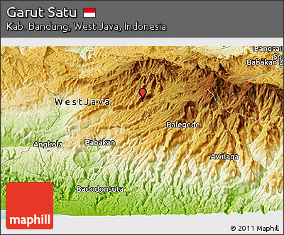 Physical Panoramic Map of Garut Satu