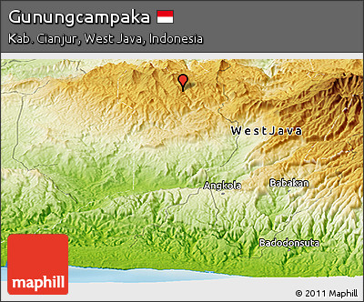 Physical Panoramic Map of Gunungcampaka