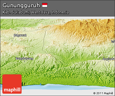 Physical Panoramic Map of Gunungguruh