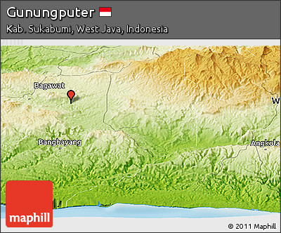 Physical Panoramic Map of Gunungputer