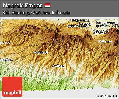Physical Panoramic Map of Nagrak Empat