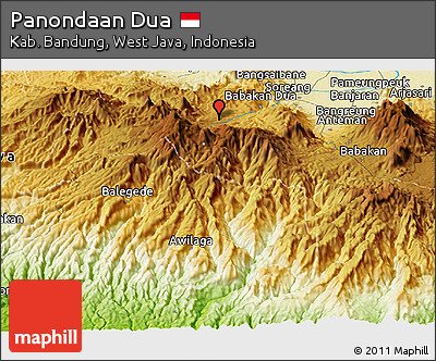 Physical Panoramic Map of Panondaan Dua