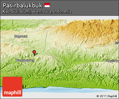 Physical Panoramic Map of Pasirbalukbuk