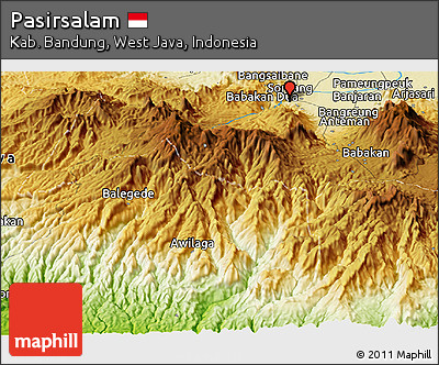 Physical Panoramic Map of Pasirsalam
