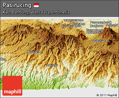 Physical Panoramic Map of Pasirucing