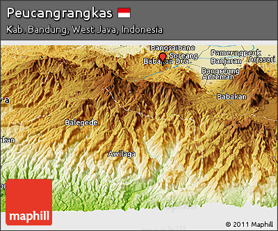 Physical Panoramic Map of Peucangrangkas