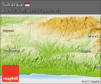 Physical Panoramic Map of Sukaraja