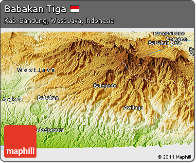 Physical Panoramic Map of Babakan Tiga