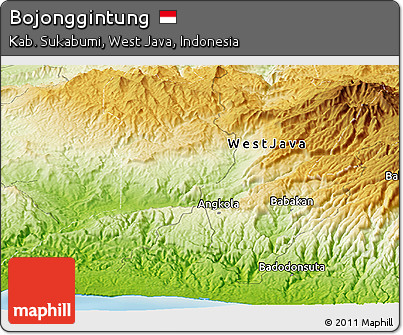 Physical Panoramic Map of Bojonggintung