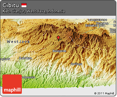Physical Panoramic Map of Cibitu