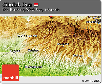 Physical Panoramic Map of Cibuluh Dua