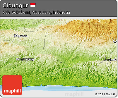 Physical Panoramic Map of Cibungur