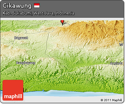 Physical Panoramic Map of Cikawung