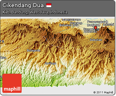 Physical Panoramic Map of Cikendang Dua