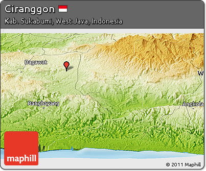 Physical Panoramic Map of Ciranggon