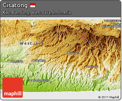 Physical Panoramic Map of Cisatong
