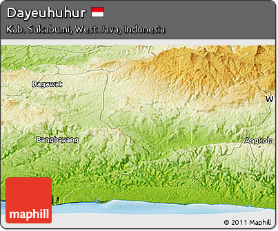 Physical Panoramic Map of Dayeuhuhur