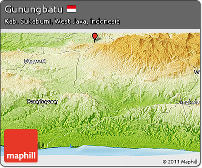 Physical Panoramic Map of Gunungbatu